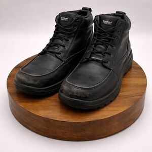 Rockport XCS Men Black Leather Waterproof Lace Up Ankle‎ Bootssize 8 mens